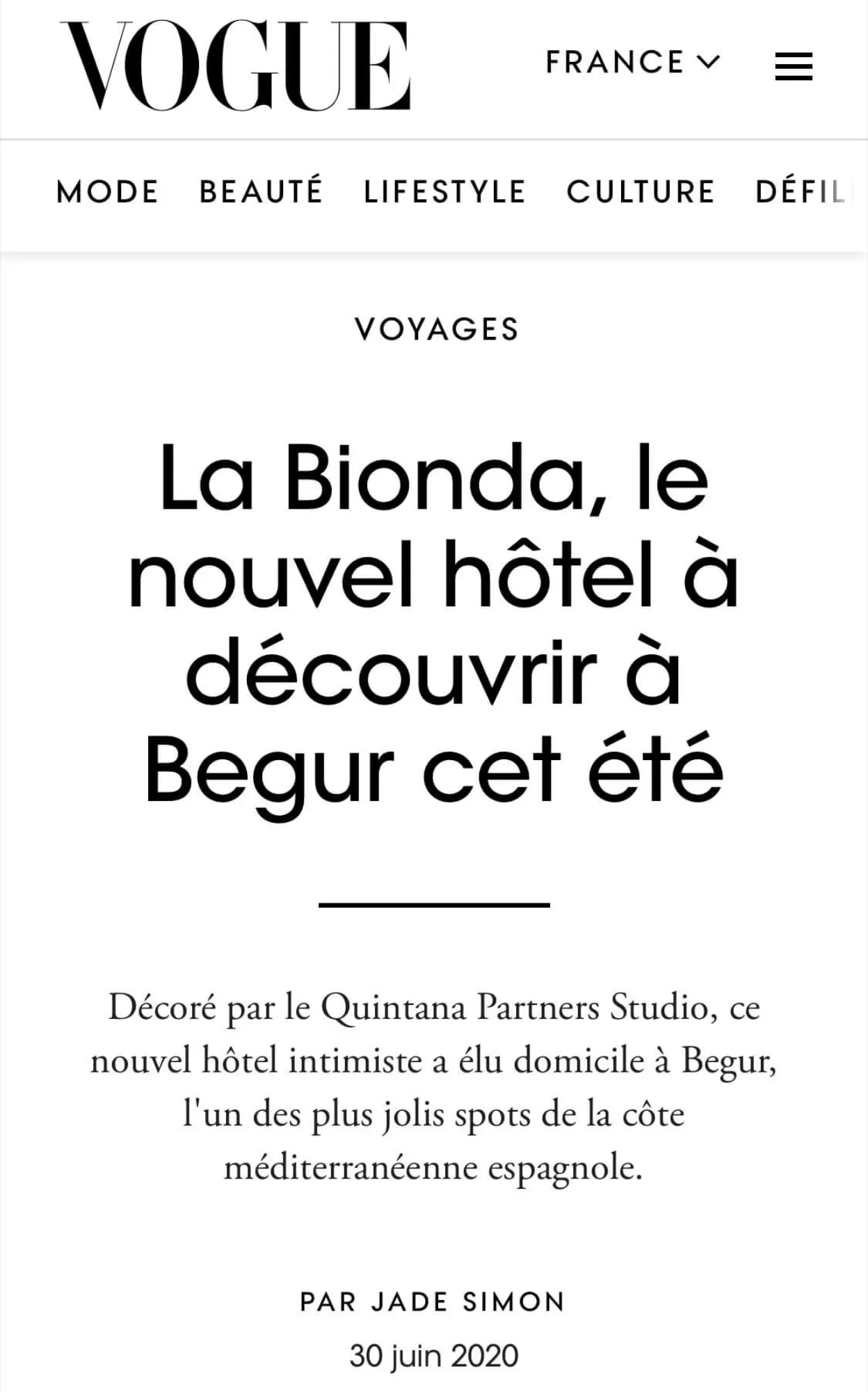 Hotel La Bionda - Vogue France